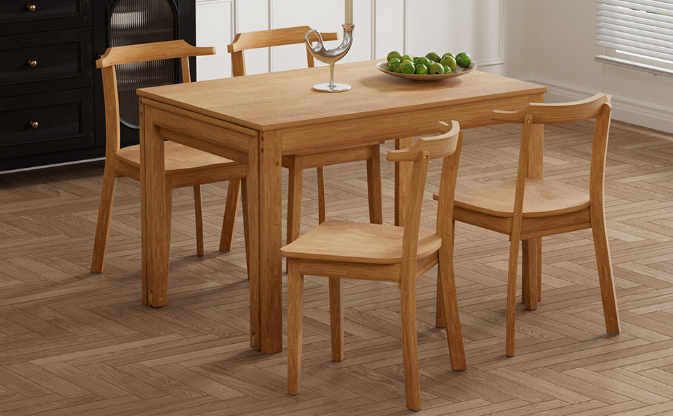 65” 5-Piece Dining Set – Natural Finish
