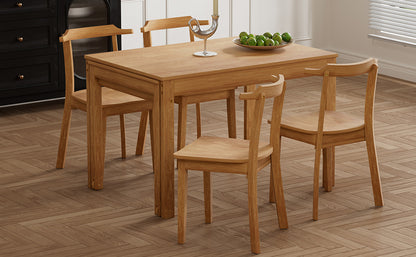 65” 5-Piece Dining Set – Natural Finish
