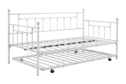 Metal Double Platform Bed Light Gray