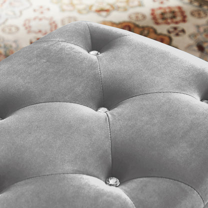 Flip-Top Storage Bench with Velvet Seat Gray
