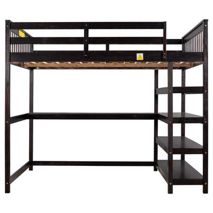 Full Loft Bed with Storage Espresso
