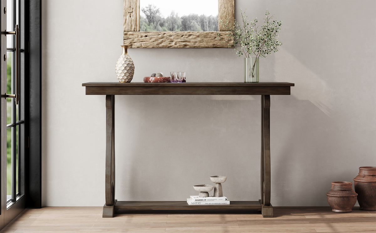 Walnut Farmhouse Console Table – 48”