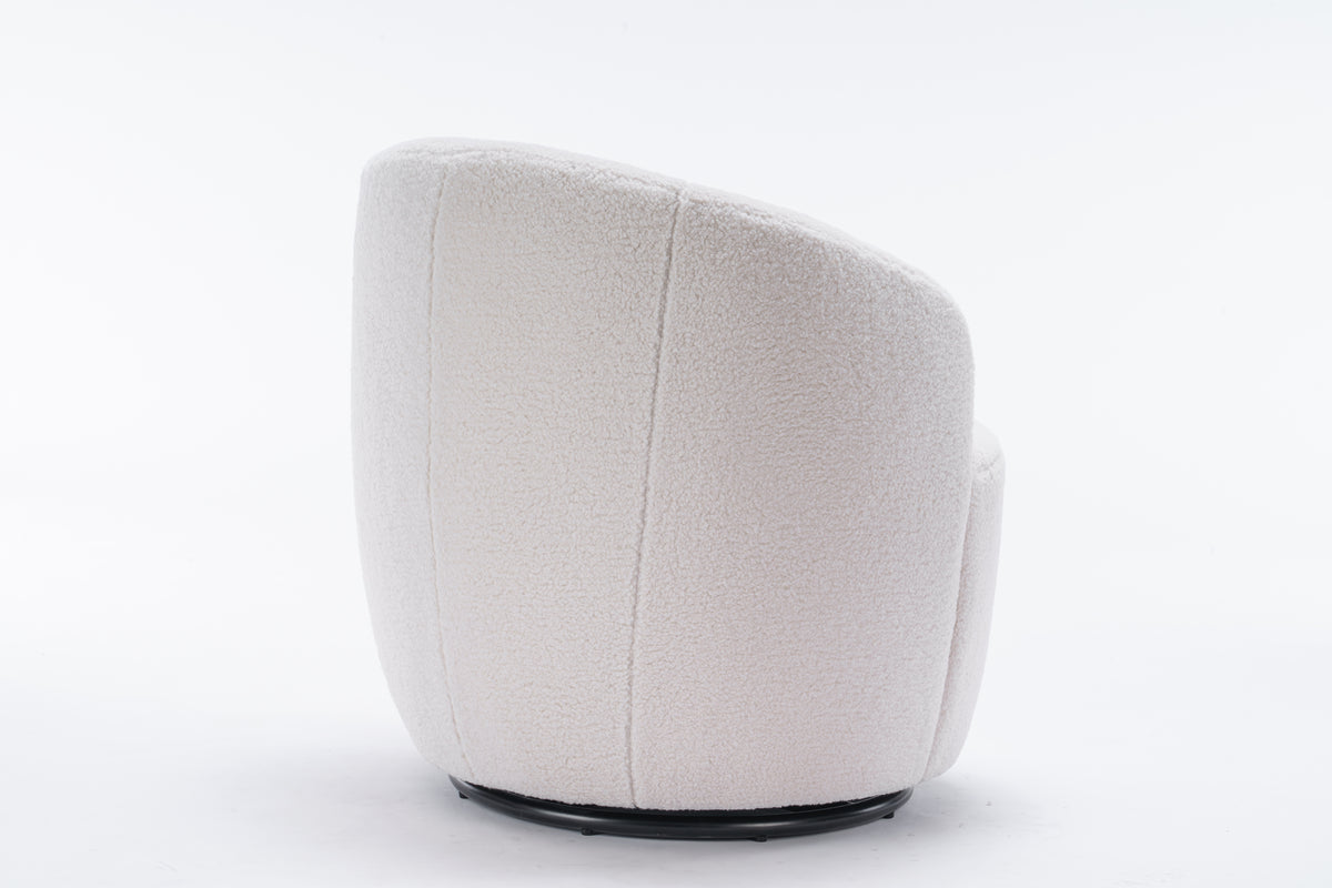 Teddy Fabric Accent Chair Ivory White