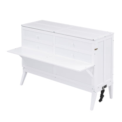 Queen Size Murphy Bed with USB Ports and Storage Shelf