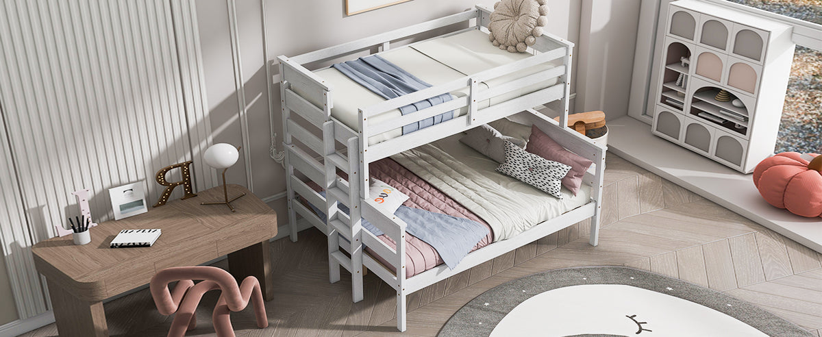 Twin over Full Bunk Bed White