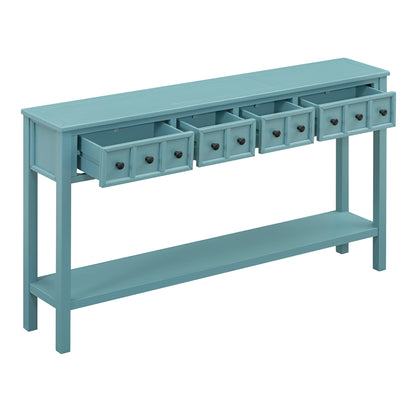 Rustic Turquoise Entryway Console Table – 60”