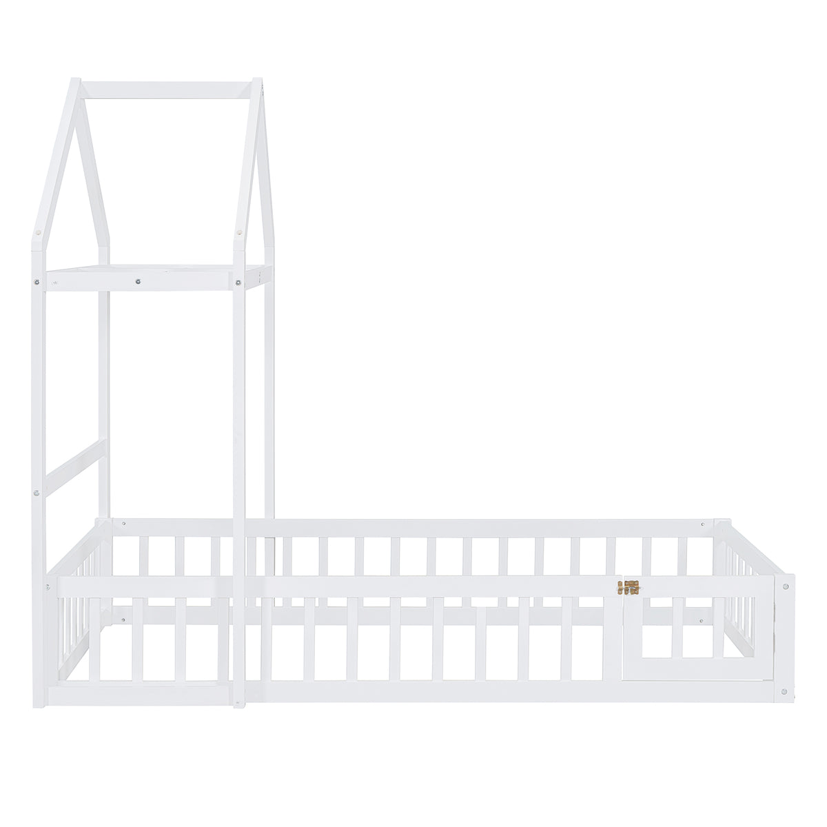 Wooden Twin Bed with Clothes Drying Rack Pink