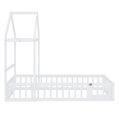 Wooden Twin Bed with Clothes Drying Rack Pink