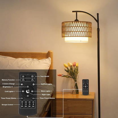 Arc Floor Lamp with Remote 3-Color Light