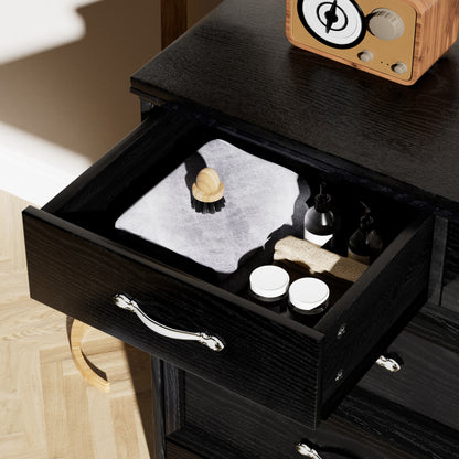 Modern 3-Drawer Dresser Black Finish