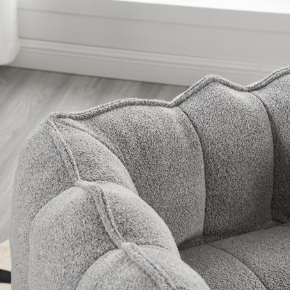 Soft Bean Bag Chair – Beige High-Resilience Foam