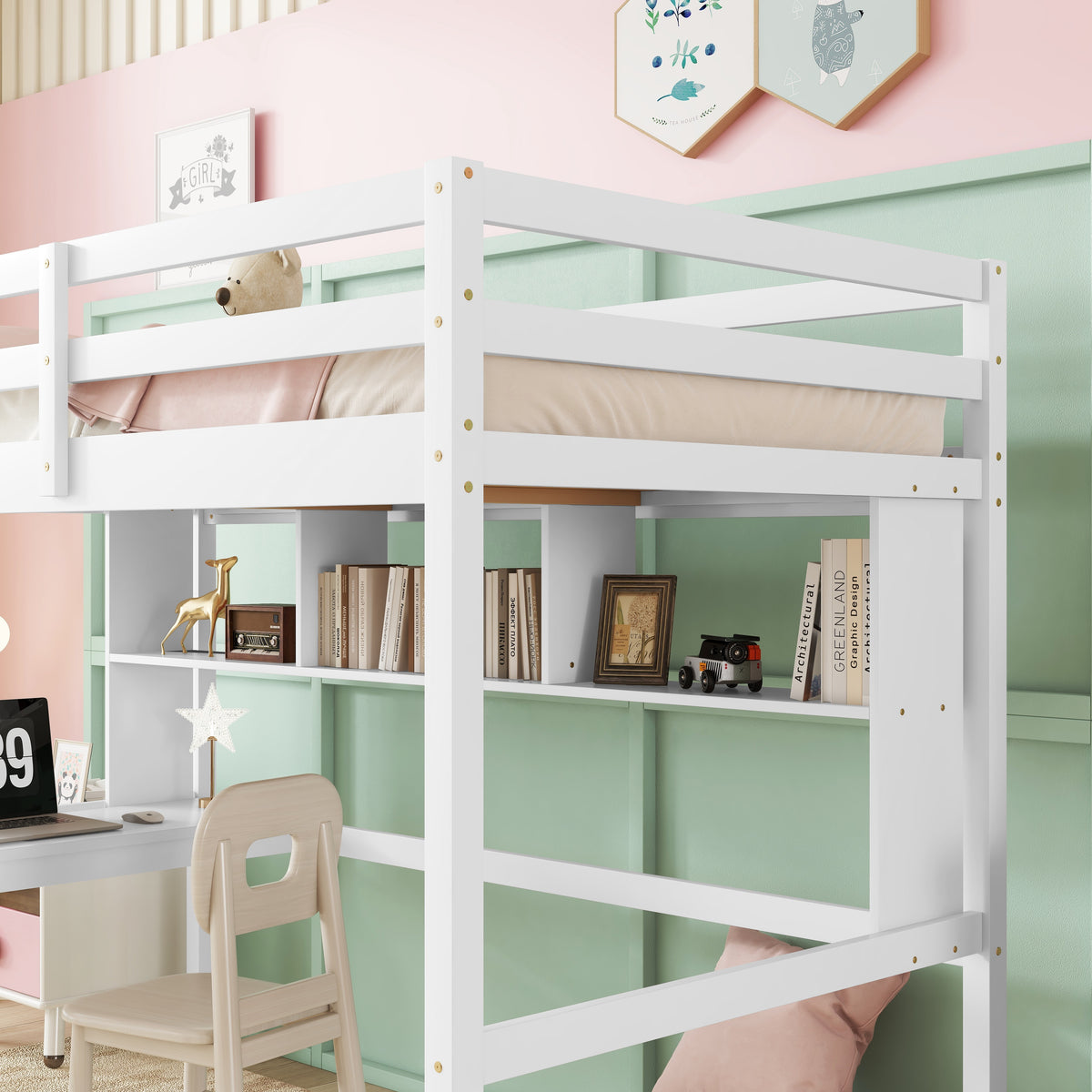 Twin Loft Bed White