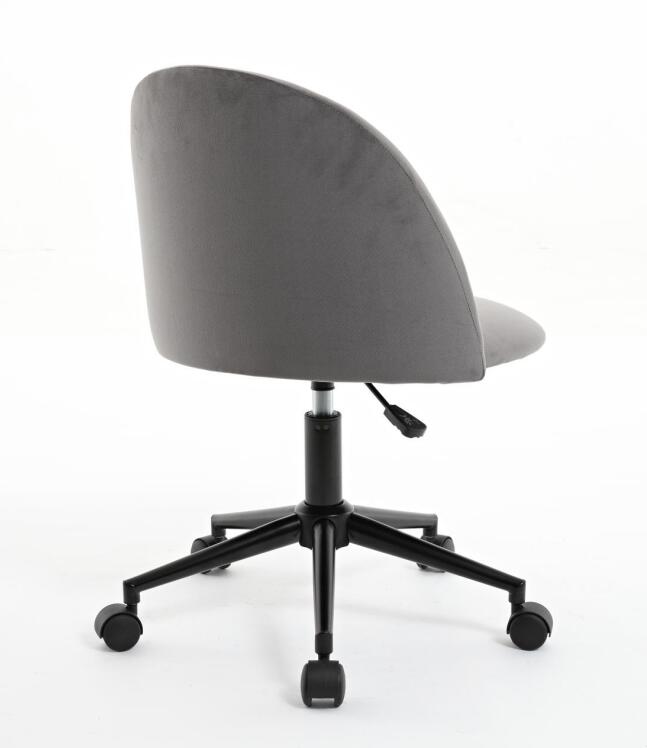 Velvet Swivel Office Chair – Black Legs