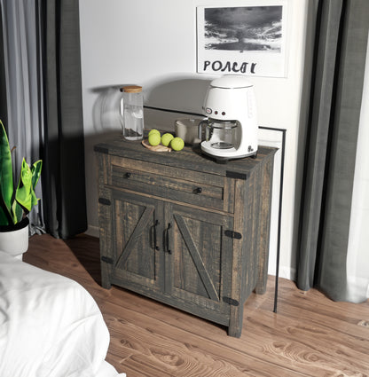 Farmhouse Accent Cabinet Black Pine