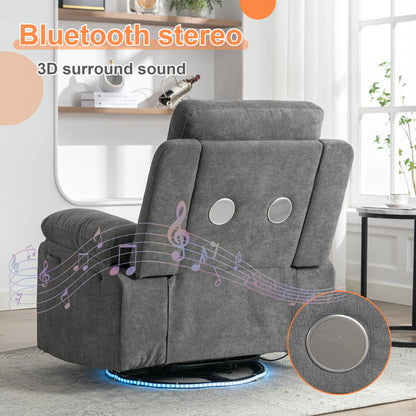 Electric Recliner Chair with LED Lighting Gray