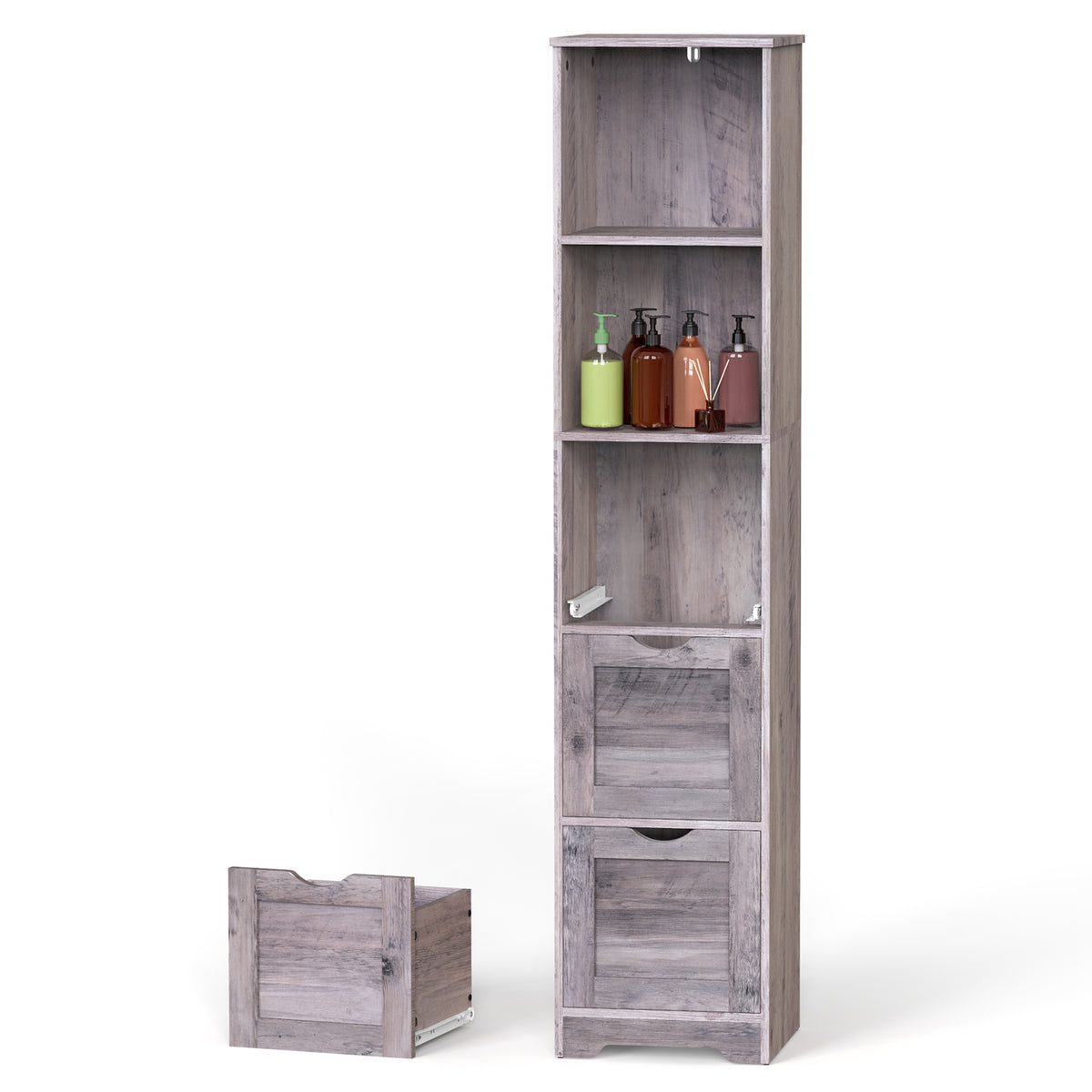 Slim Bathroom Storage Cabinet – Gray