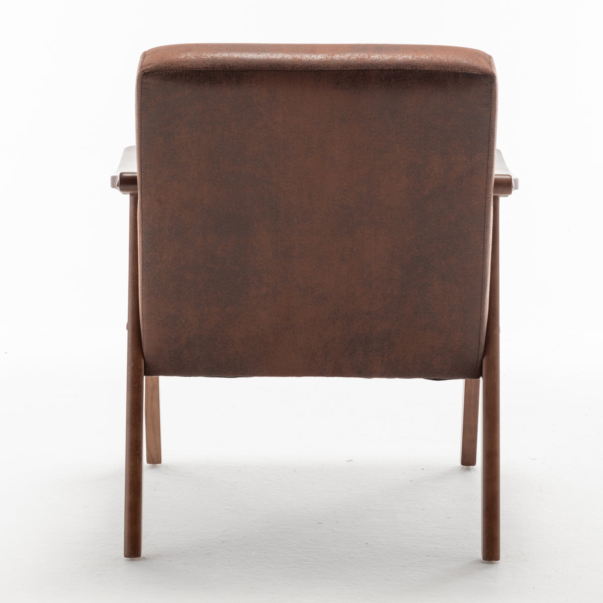 Medieval Wood Accent Chair with Thick Backrest