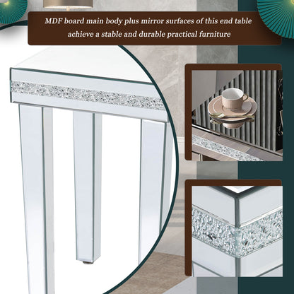 On-Trans Mirrored Side Table – Crystal Design
