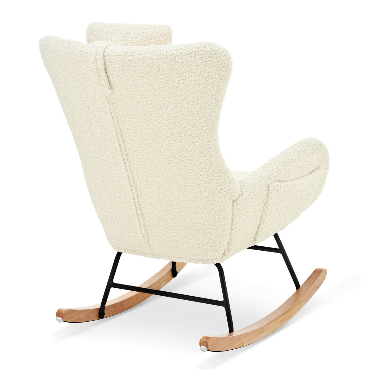 Modern Rocking Chair – Rubber Legs & Chenille Fabric