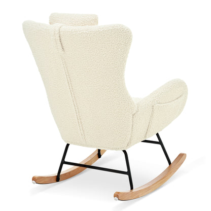 Modern Rocking Chair – Rubber Legs & Chenille Fabric