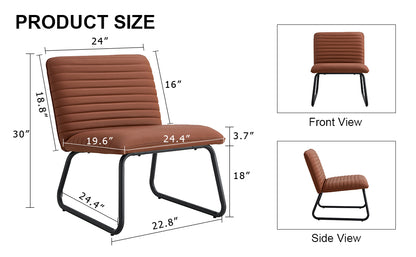 Brown Armless Lounge Chair – Black Legs