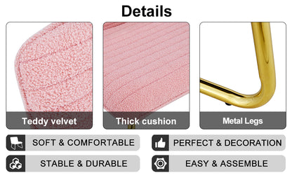 Blush Fabric Accent Chair – Gold Legs