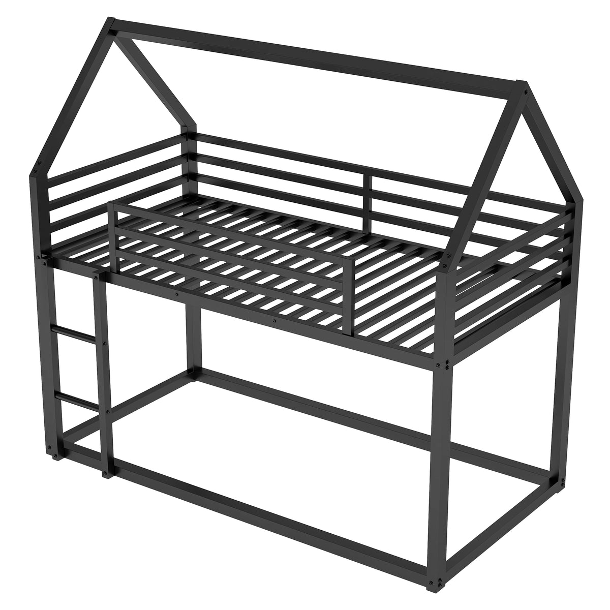 Twin House Bunk Bed Black