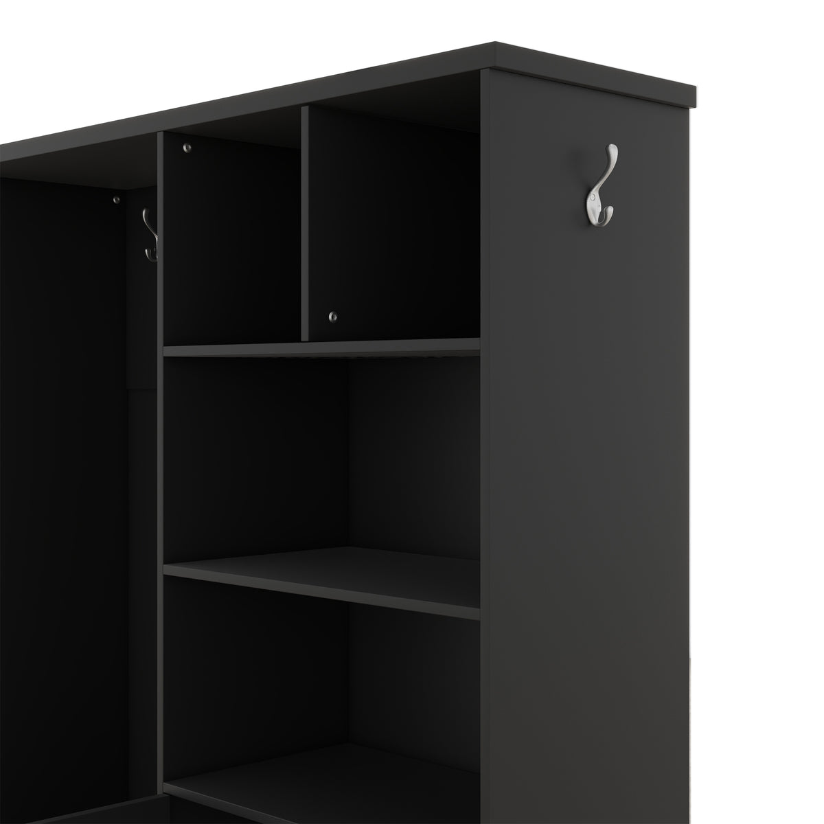Hall Tree Storage Cabinet Black