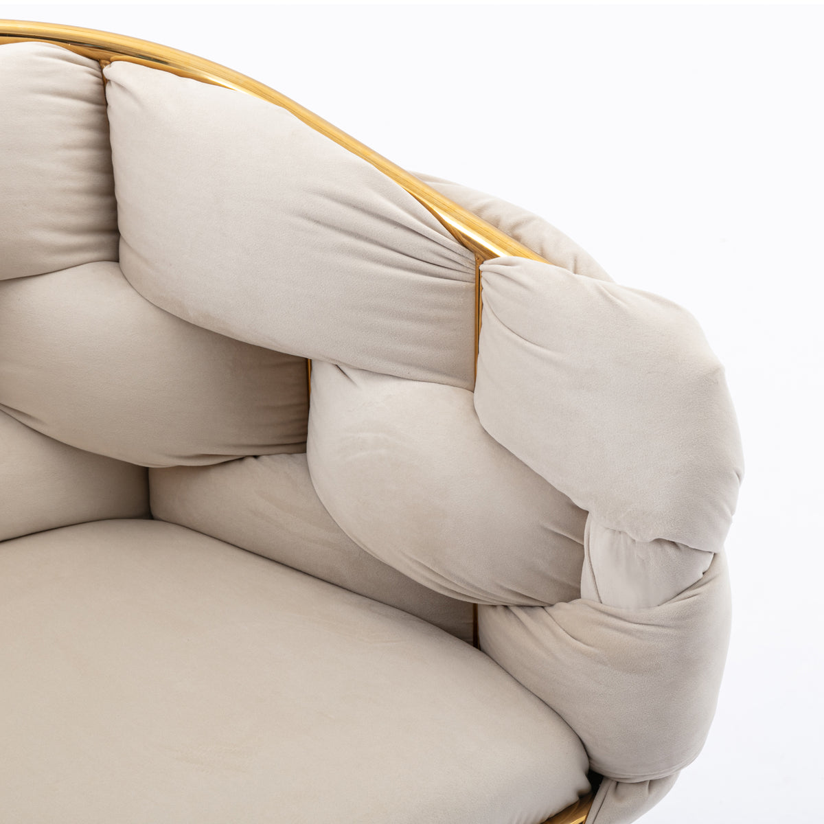 Leisure Velvet Lounge Chair – Beige