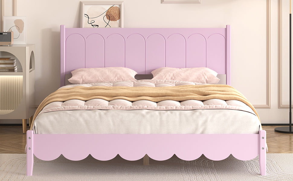 Queen Platform Bed Pink