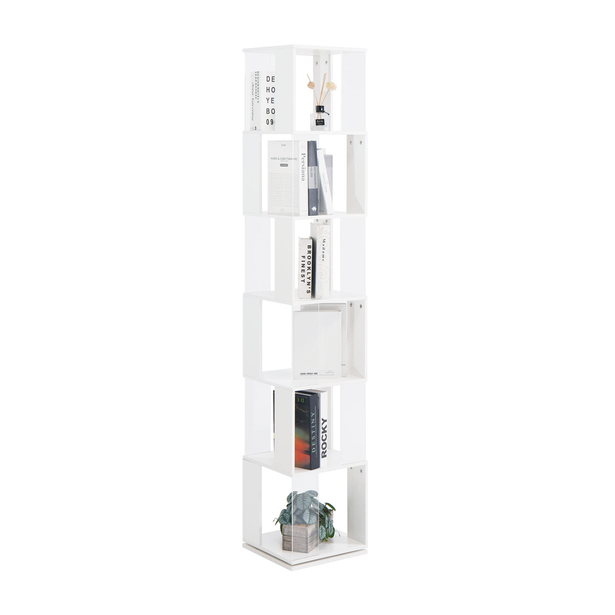 Rotating Acrylic Bookshelf Organizer