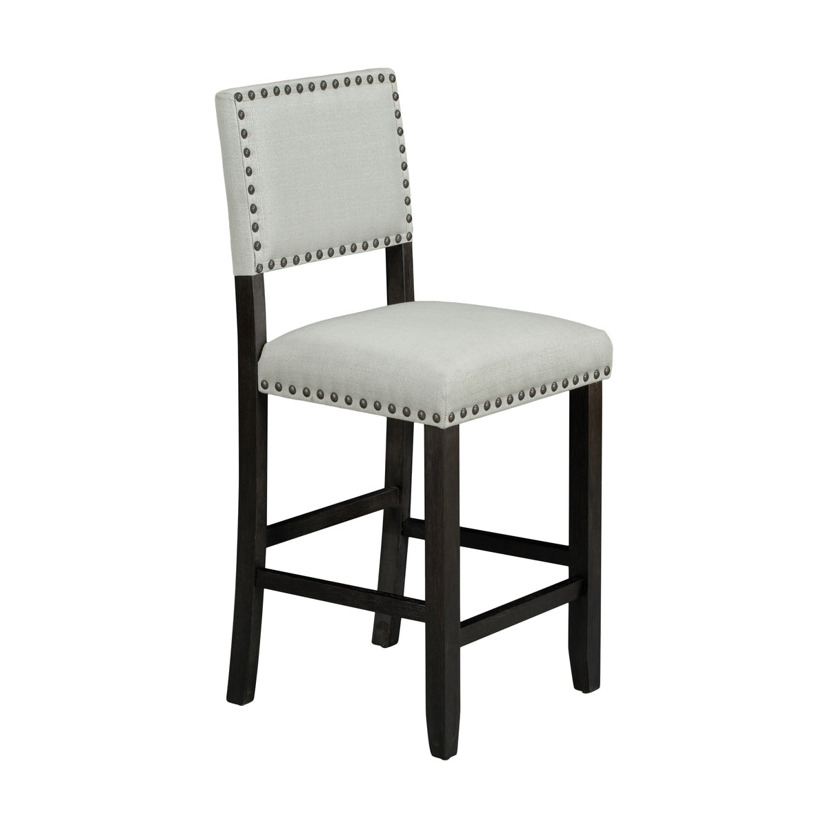 Espresso 5-Piece Counter Height Dining Set – Solid Wood Table with Upholstered Chairs