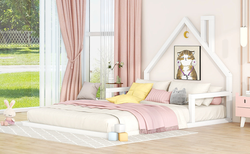 Full Platform Bed White