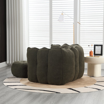 Soft Bean Bag Chair – Gray High-Resilience Foam