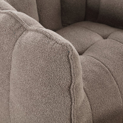 Soft Bean Bag Chair with Footstool Beige