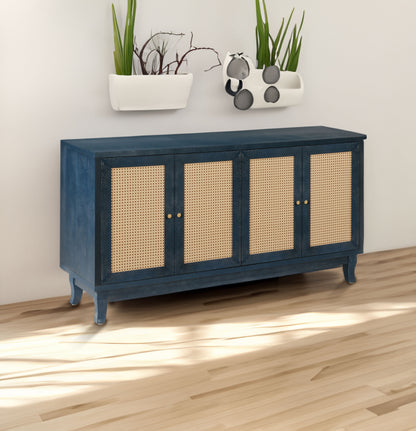 Rattan Sideboard Cabinet – Blue