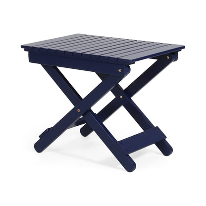 Outdoor Folding Dining Table Navy Blue Finish