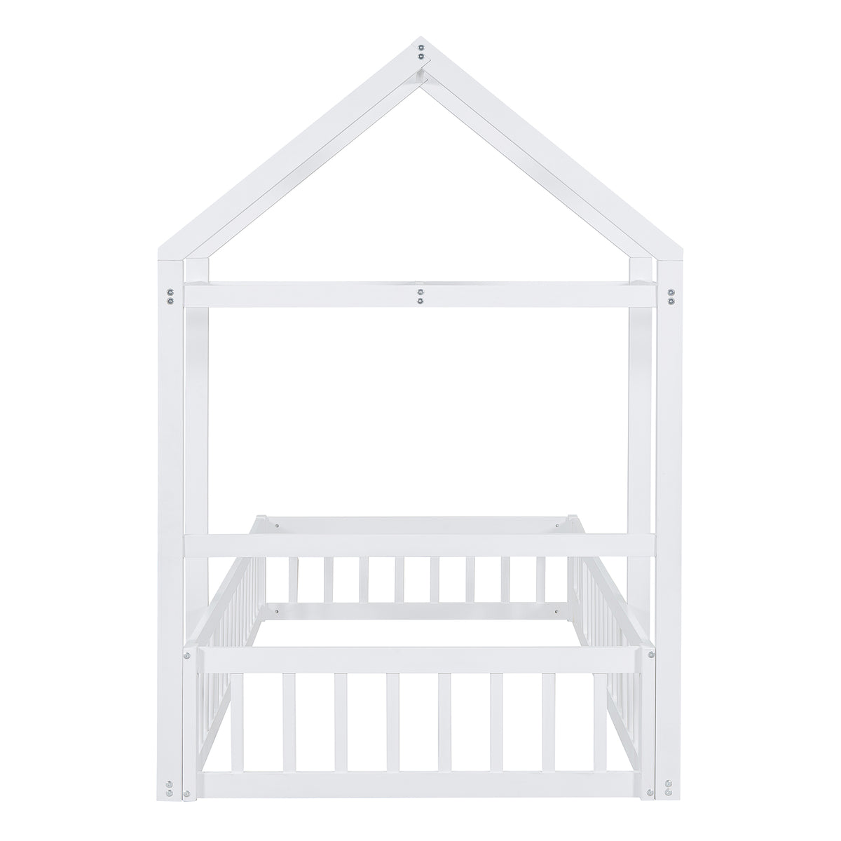 Wooden Twin Bed with Clothes Drying Rack Pink