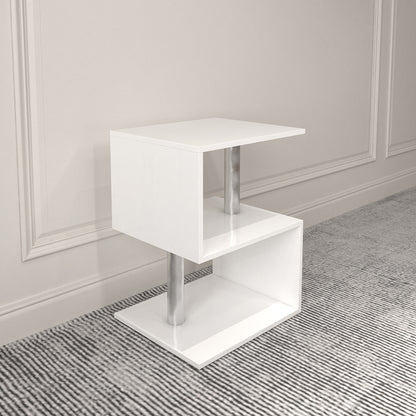 S-Shaped LED Coffee Table – Gloss White