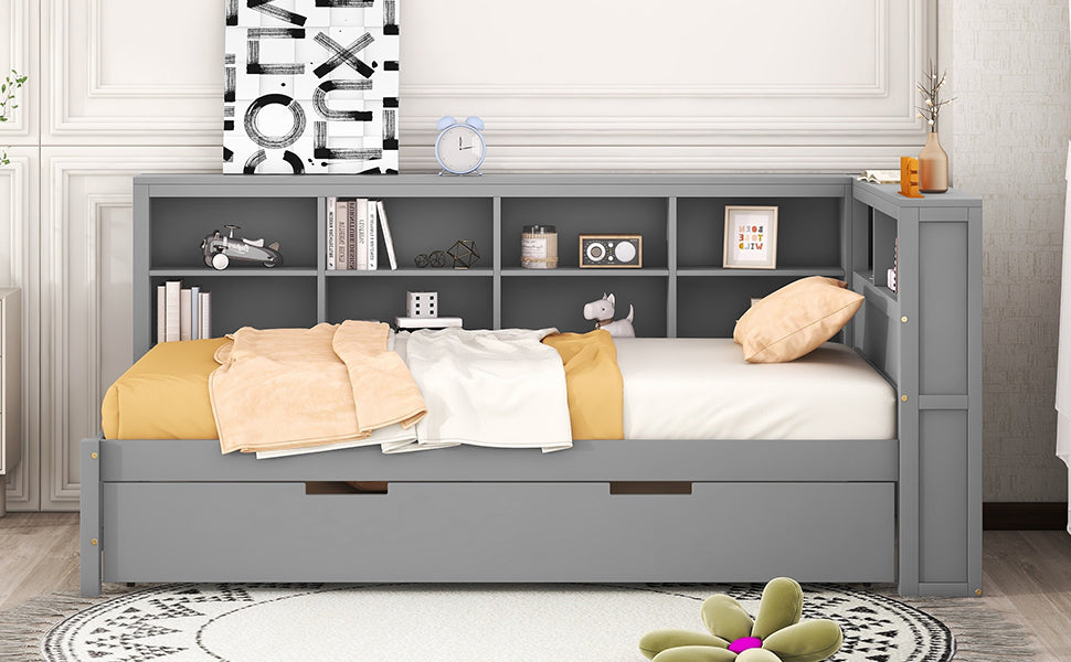 Wooden Twin Daybed Gray