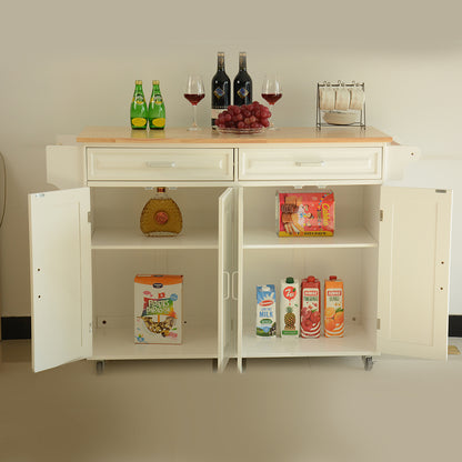 Kitchen Cart with Wood Countertop