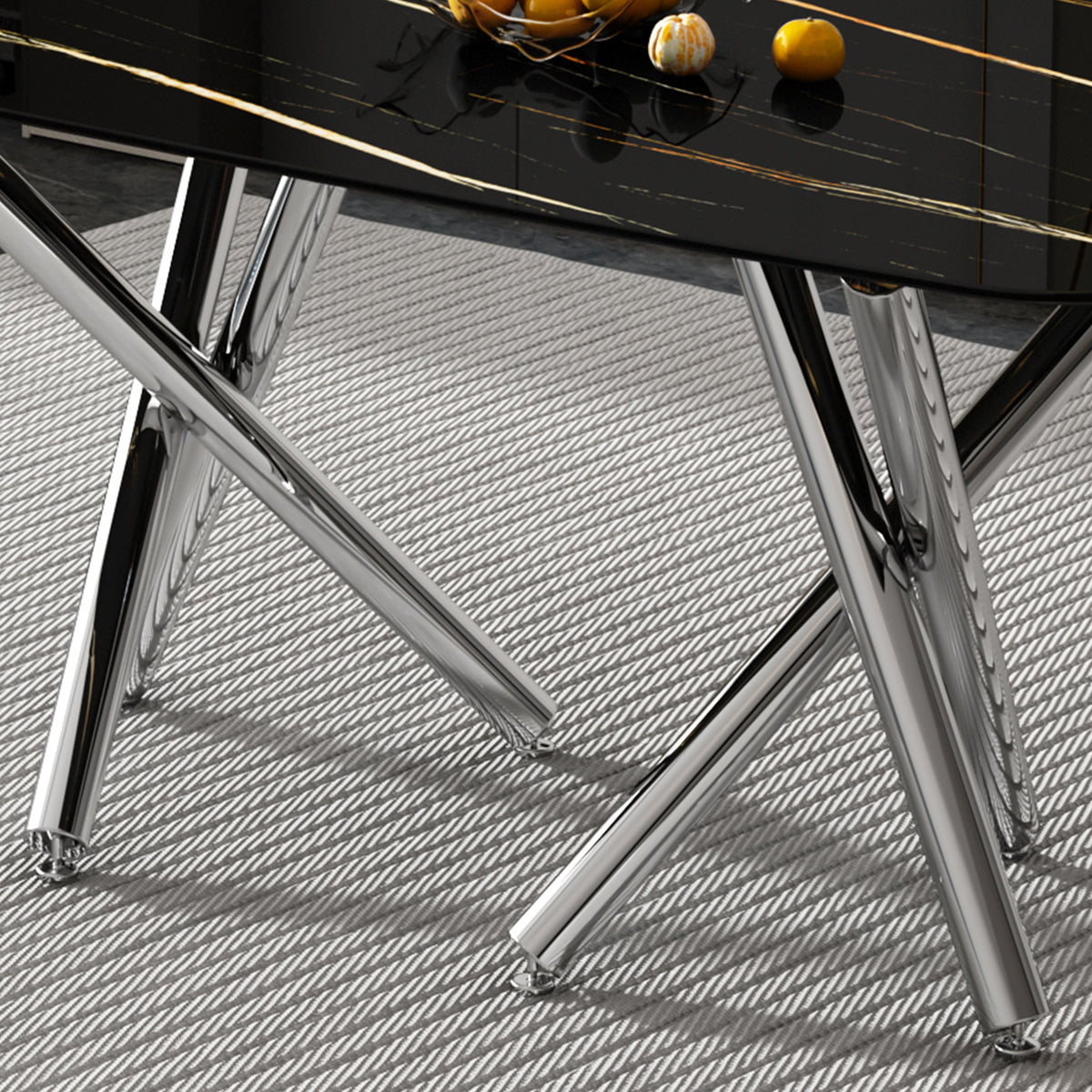 Large Minimalist Dining Table Gray