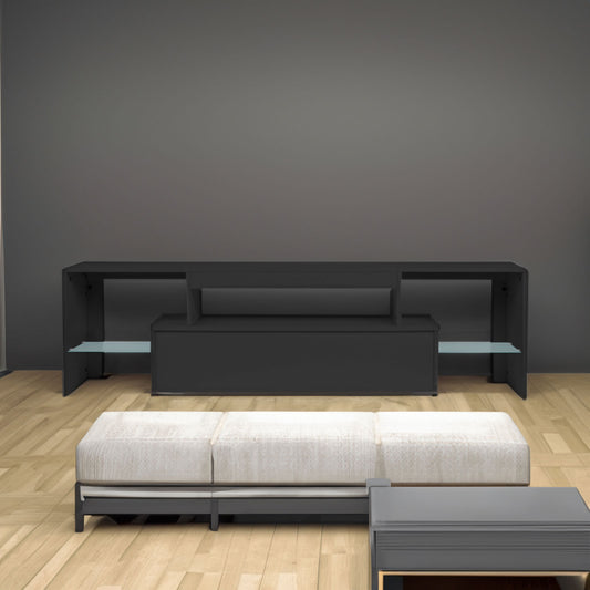 LED TV Stand with Storage White