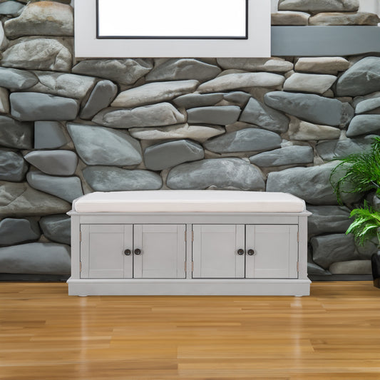 Storage Cabinet with Adjustable Shelves Gray Wash