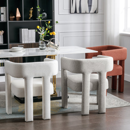 Contemporary Accent Chair Beige Upholstery