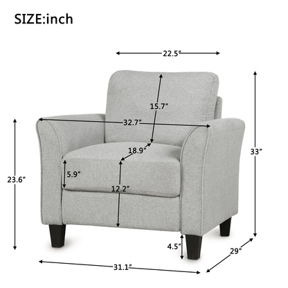 Contemporary Armrest Sofa – Light Gray