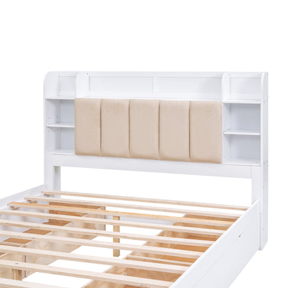 Wood Queen Platform Bed White