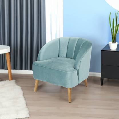 Velvet Accent Chair for Living Rooms Blue