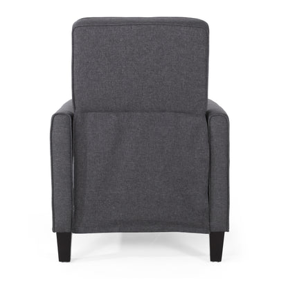 Smoke Fabric Push Back Recliner Gray