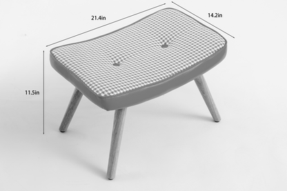 Wooden Step Ottoman with Cushion Pink